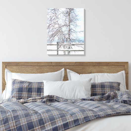 Birch Tree Winter Scene Canvas Afdruk (Insitu (Slaapkamer))