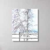 Birch Tree Winter Scene Canvas Afdruk (Voorkant)