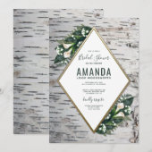 Birch Tree Woodland Bridal Shower Uitnodigingen (Voorkant / Achterkant)