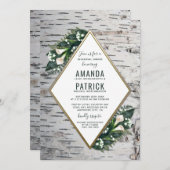 Birch Tree Woodland repetitie diner uitnodigingen (Voorkant / Achterkant)