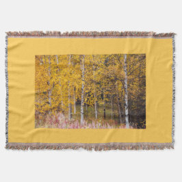 Birch Trees, bedrukt op gooi Deken