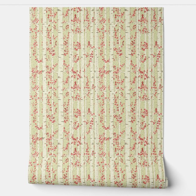 birch trees  behang (Afrollen)