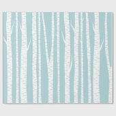 Birch Trees Blue Cadeaupapier (Vlak)