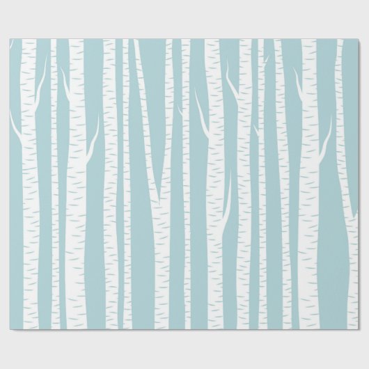 Birch Trees Blue Cadeaupapier (Vlak)