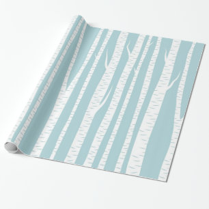 Birch Trees Blue Cadeaupapier