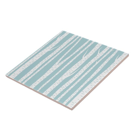 Birch Trees Blue Tegeltje (Zijkant)