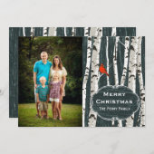 Birch Trees Custom Fotokerstgroet Feestdagenkaart (Voorkant / Achterkant)