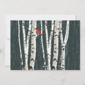 Birch Trees Custom Fotokerstgroet Feestdagenkaart (Achterkant)