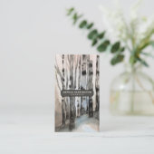 Birch Trees Custom QR Code Scannable Therapeut Visitekaartje (Staand voorkant)