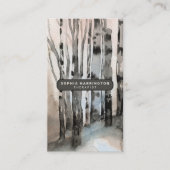 Birch Trees Custom QR Code Scannable Therapeut Visitekaartje (Voorkant)