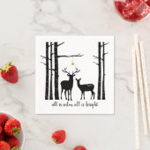 Birch Trees en Deer Kerstmis | Servet (Insitu)