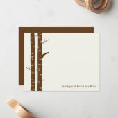 Birch Trees Flat Hartelijk dank Notitiekaartje (Voorkant / Achterkant in situ)