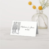 Birch Trees in de winter van kerstmis Plaatskaartje (Voorkant)