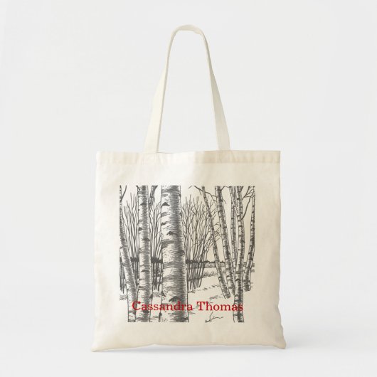 Birch Trees in de winter van kerstmis Tote Bag (Voorkant)