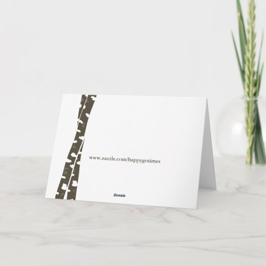 Birch Trees Kerstgroet Feestdagen Kaart (Achterkant)