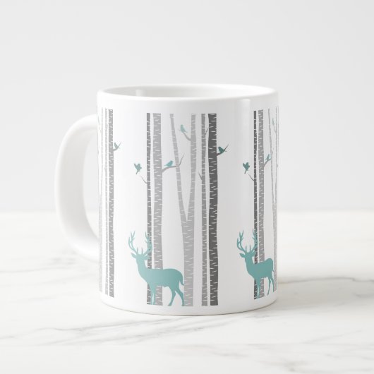 Birch Trees met Deer Grote Koffiekop (Links)