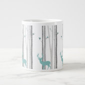 Birch Trees met Deer Grote Koffiekop (Voorkant)