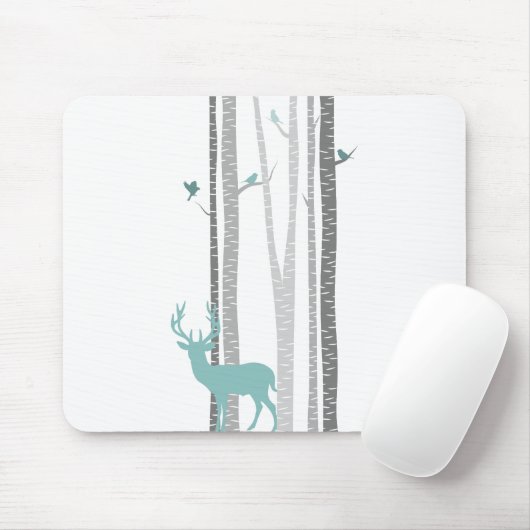 Birch Trees met Deer Muismat (Met muis)