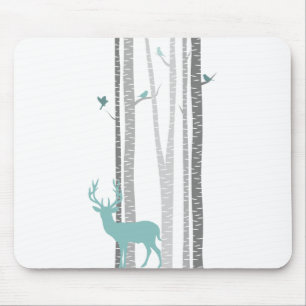 Birch Trees met Deer Muismat