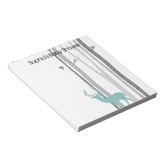 Birch Trees met Deer Notitieblok (Schuin)