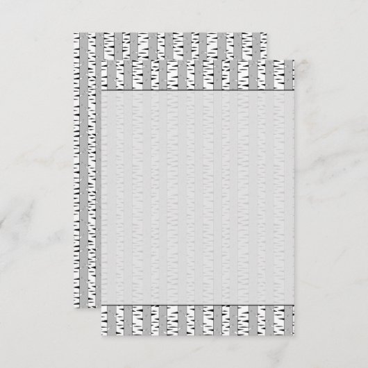 Birch Trees Pattern Bland Black White Notitiekaartje (Voorkant / Achterkant)