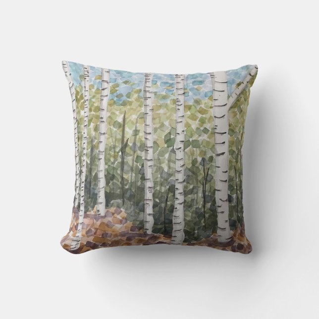 Birch Trees Pillow Kussen (Voorkant)