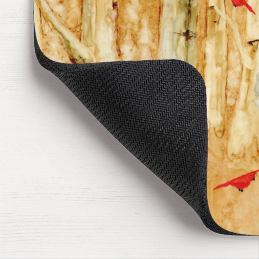 Birch Trees Red Cardinals Muismat (Hoek)