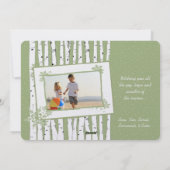 Birch Trees Red Tortelduifjes Merry Kerstmis Feestdagenkaart (Achterkant)