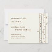 Birch Trees Save the Date Notice - Sketchy (Voorkant)