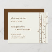 Birch Trees Save the Date Notice - Sketchy (Voorkant / Achterkant)