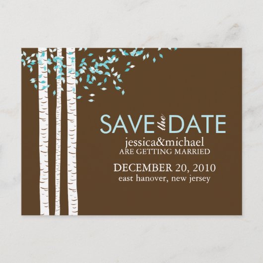 Birch Trees Save the Date Wedding Aankondigingskaart (Voorkant)