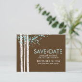 Birch Trees Save the Date Wedding Aankondigingskaart (Staand voorkant)
