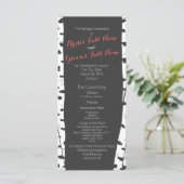Birch Trees Slate Grey Wedding Programma Programmakaart (Staand voorkant)