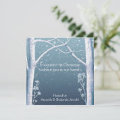 Birch Trees Snow Holiday Kaart (Staand voorkant)