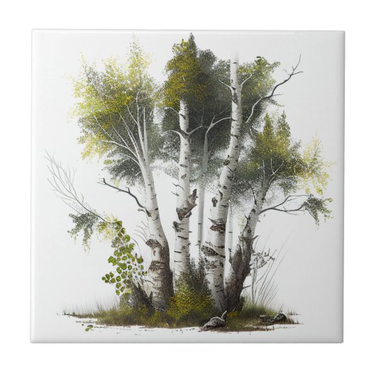 Birch Trees, the Birches Northern Ireland Tegeltje (Voorkant)