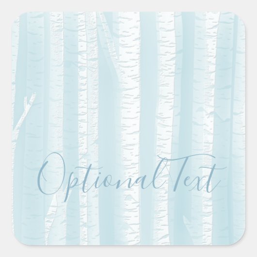 Birch Trees Trunks Vierkante Sticker (Voorkant)