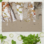 Birch Trees vlooiend Rustige rand Theedoek (Gevouwen)