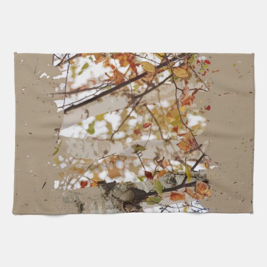 Birch Trees vlooiend Rustige rand Theedoek (Horizontaal)
