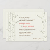 Birch Trees Wedding Invitation - Aangepast Kaart (Voorkant / Achterkant)