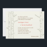Birch Trees Wedding Invitation - Aangepast Kaart<br><div class="desc">Mooie berkenbomen komen samen om creëer te maken van een ambachtelijk modern, op natuur geïnspireerd bruiloft collectie waar je vrienden en familie zeker van zijn. De initialen van het stel die op de boom zijn afgesneden maken dit ontwerp volledig bijzonder en uniek. *Ons Collectie van de Boom van de Boom...</div>