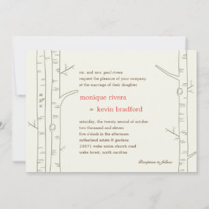 Birch Trees Wedding Invitation - Aangepast Kaart