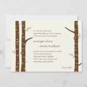 Birch Trees Wedding Invitation - Almond Kaart (Voorkant)