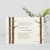 Birch Trees Wedding Invitation - Almond Kaart (Staand voorkant)