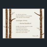 Birch Trees Wedding Invitation - Almond Kaart<br><div class="desc">Mooie berkenbomen komen samen om creëer te maken van een ambachtelijk modern, op natuur geïnspireerd bruiloft collectie waar je vrienden en familie zeker van zijn. De initialen van het stel die op de boom zijn afgesneden maken dit ontwerp volledig bijzonder en uniek. *Ons Collectie van de Boom van de Boom...</div>