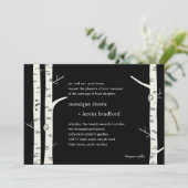 Birch Trees Wedding Invitation - Black Kaart (Staand voorkant)