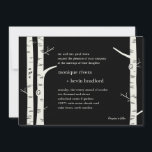 Birch Trees Wedding Invitation - Black Kaart<br><div class="desc">Mooie berkenbomen komen samen om creëer te maken van een ambachtelijk modern, op natuur geïnspireerd bruiloft collectie waar je vrienden en familie zeker van zijn. De initialen van het stel die op de boom zijn afgesneden maken dit ontwerp volledig bijzonder en uniek. *Ons Collectie van de Boom van de Boom...</div>