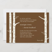 Birch Trees Wedding Invitation - Chocolate Kaart (Voorkant)