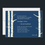 Birch Trees Wedding Invitation - marine Kaart<br><div class="desc">Mooie berkenbomen komen samen om creëer te maken van een ambachtelijk modern, op natuur geïnspireerd bruiloft collectie waar je vrienden en familie zeker van zijn. De initialen van het stel die op de boom zijn afgesneden maken dit ontwerp volledig bijzonder en uniek. *Ons Collectie van de Boom van de Boom...</div>