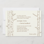 Birch Trees Wedding Invitation - Sketchy Kaart (Voorkant)