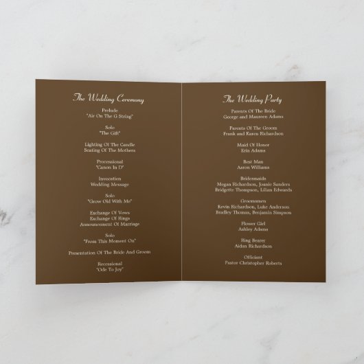 Birch Trees Wedding Program Kaart (Binnen)